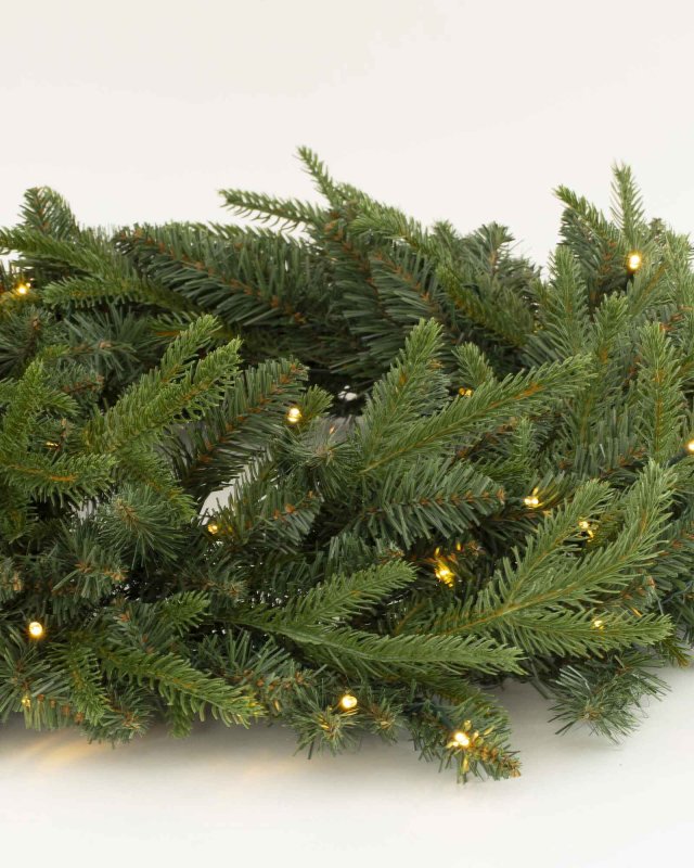 Preview: Pinus Kranz liegend mit LEDs