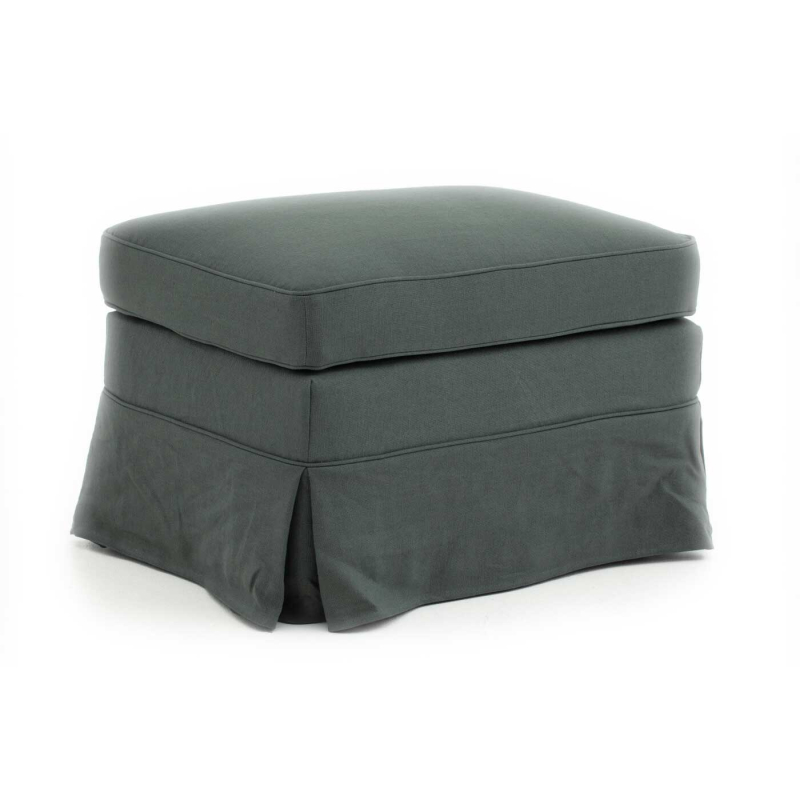 Gepolsterte Fußbank Genua mit Leinenhusse von Flamant