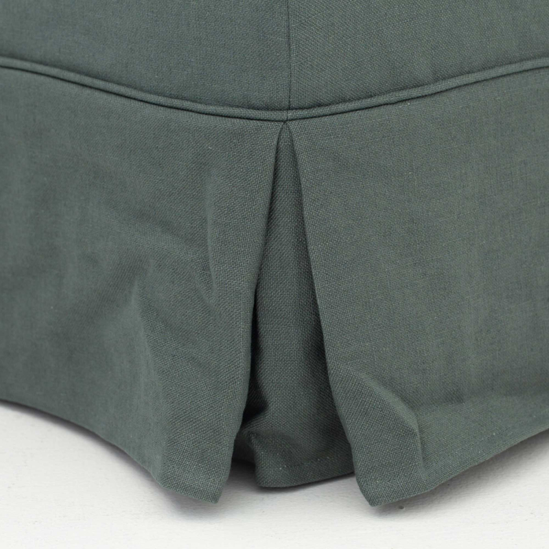 Preview: Gepolsterte Fußbank Genua mit Leinenhusse von Flamant