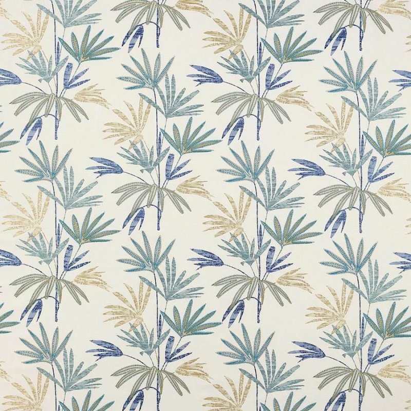 Preview: Bamboo Palm Blue – Stoff von Jane Churchill