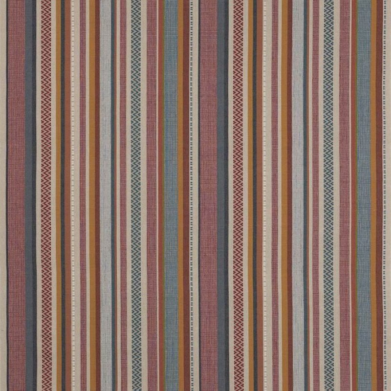 Preview: Cabrera Stripe Red/Blue – Stoff von Jane Churchill