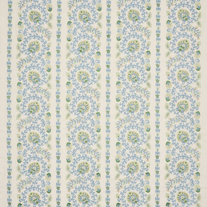 Jane Churchill Carina Stickstoff in Blue/Green