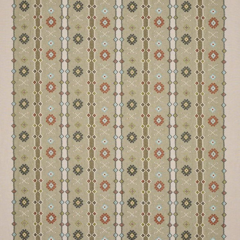 Preview: Jane Churchill Cinnabar Stickstoff in Olive