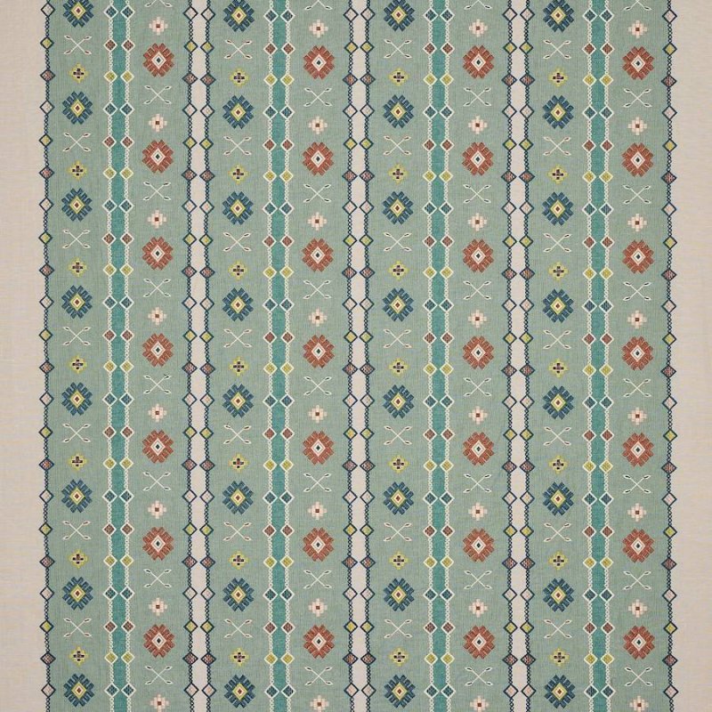 Preview: Jane Churchill Cinnabar Stickstoff in Teal