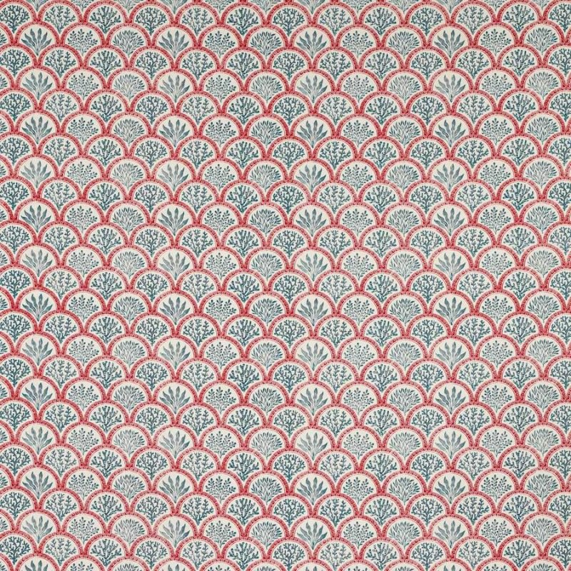 Preview: Coralli Blue/Red – Stoff von Jane Churchill