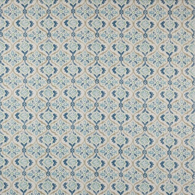 Haven von Jane Churchill – Baumwolle mit Ogee-Muster im Blockdruck-Stil, Meterware