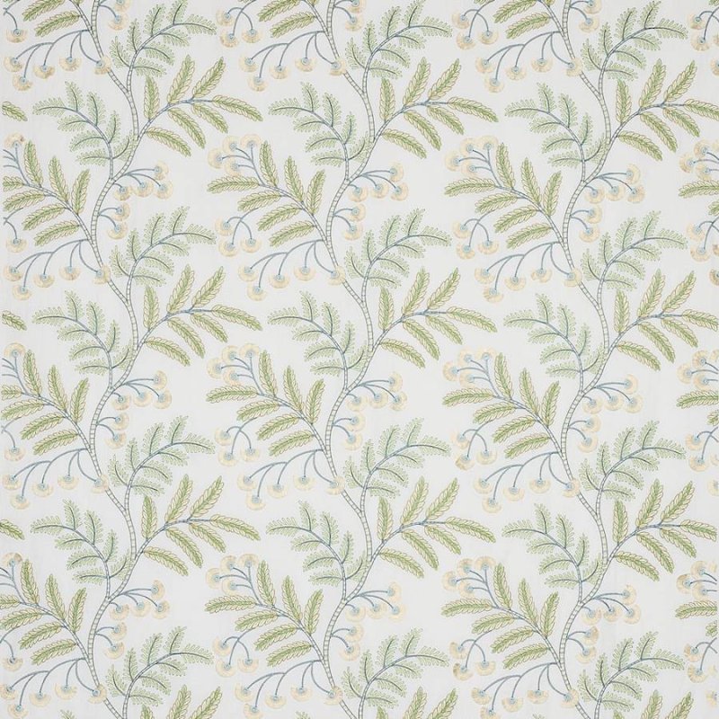 Preview: Jane Churchill Hazelwood Stoff in Cream/Leaf