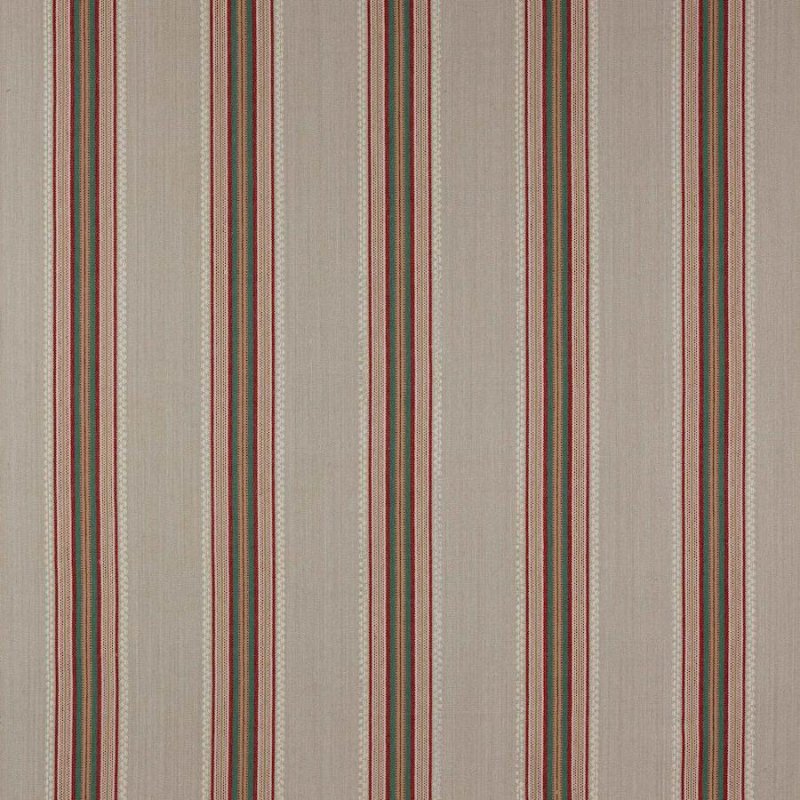 Preview: Jane Churchill Indus Stripe Streifenstoff in Red/Green