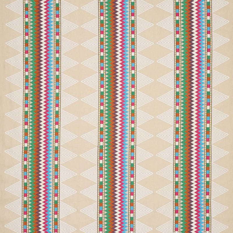 Preview: Inka Stripe Pink/Multi – Stoff von Jane Churchill