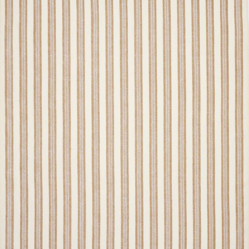 Jane Churchill Innis Stripe Leinenstoff in Caramel