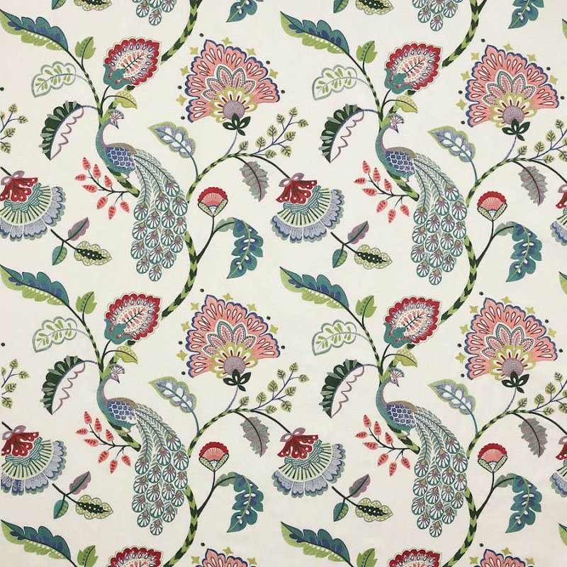 Preview: Jane Churchill Jaipur Peacock Stoff in Multi