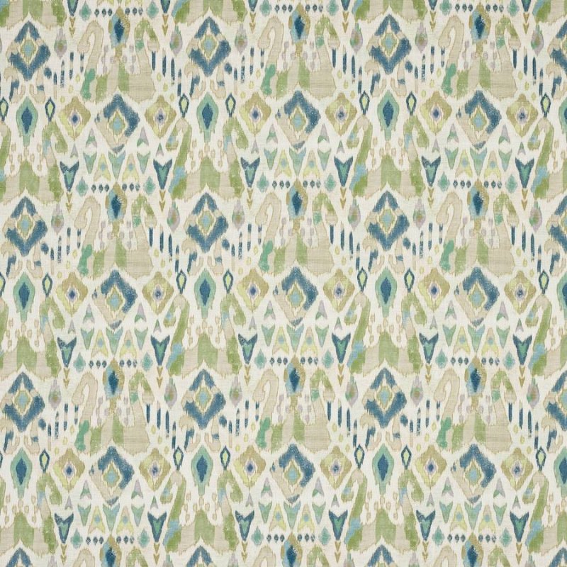 Jane Churchill Jaru Ikat-Stoff in Green