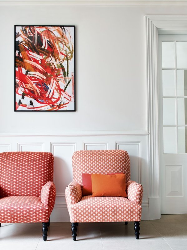 Sessel mit Bezug aus Jane Churchill Juno in Coral