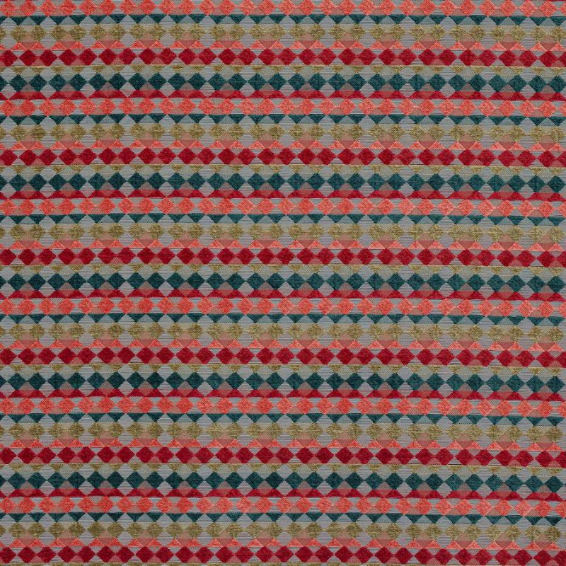 Preview: Jane Churchill Kaleido Stoff in Coral/Teal