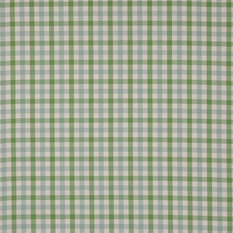 Jane Churchill Kali Check Karostoff in Green/Aqua