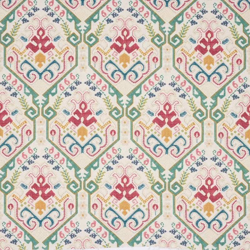 Preview: Kashmar Green/Pink – Stoff von Jane Churchill