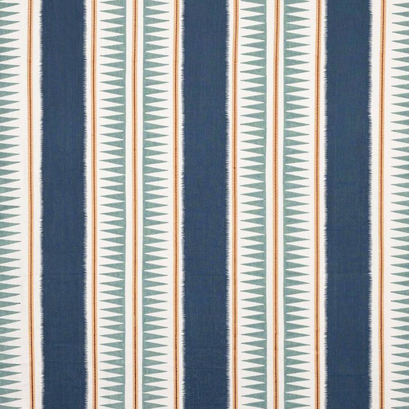 Jane Churchill Kasper Stoff in Indigo/Teal