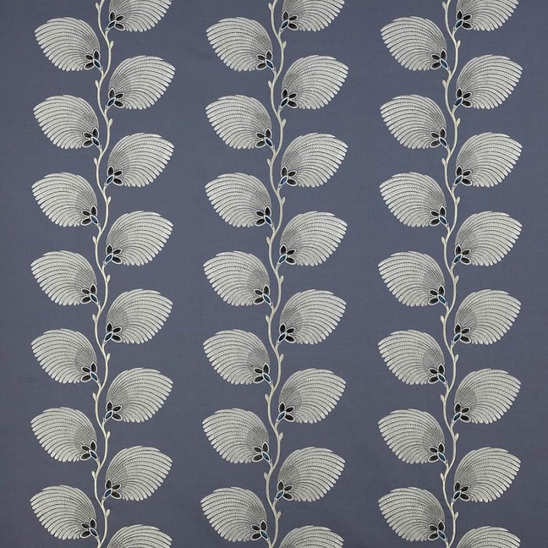 Preview: Jane Churchill Lelani Stoff in Indigo/Silver