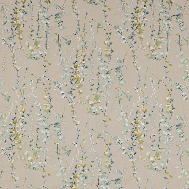 Preview: Jane Churchill Lila Stoff in Aqua/Lime