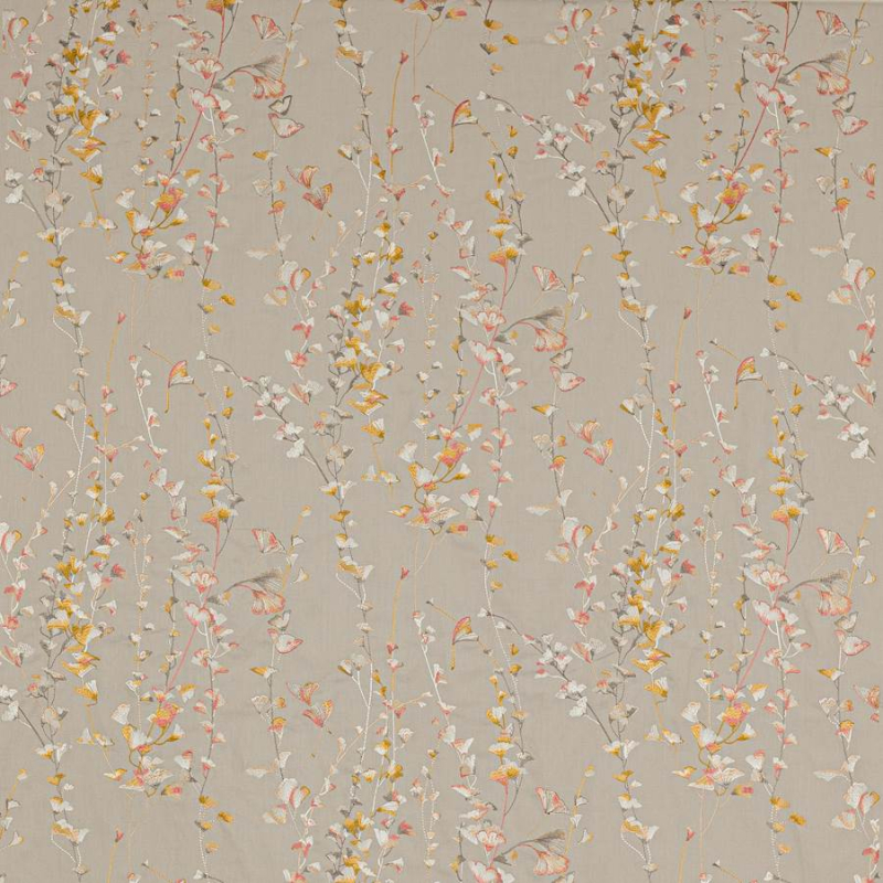 Preview: Jane Churchill Lila Stoff in Coral/Gold