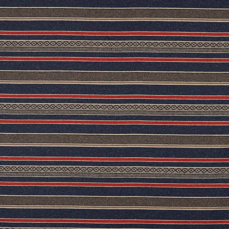 Jane Churchill Morro Stripe Wollstoff in Navy