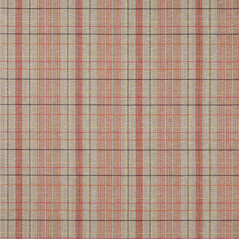 Jane Churchill Oxana Check Karostoff in Charcoal/Pink