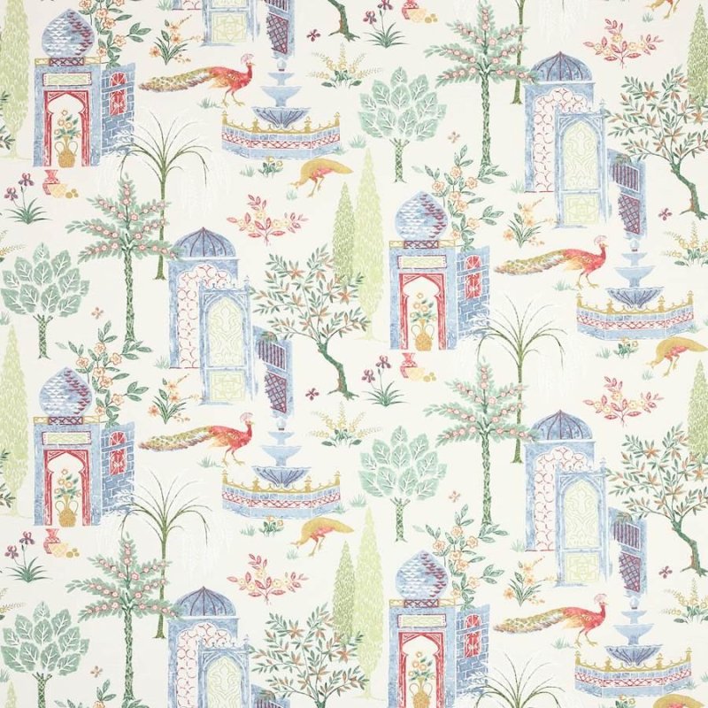 Preview: Persian Grove Red/Blue – Stoff von Jane Churchill