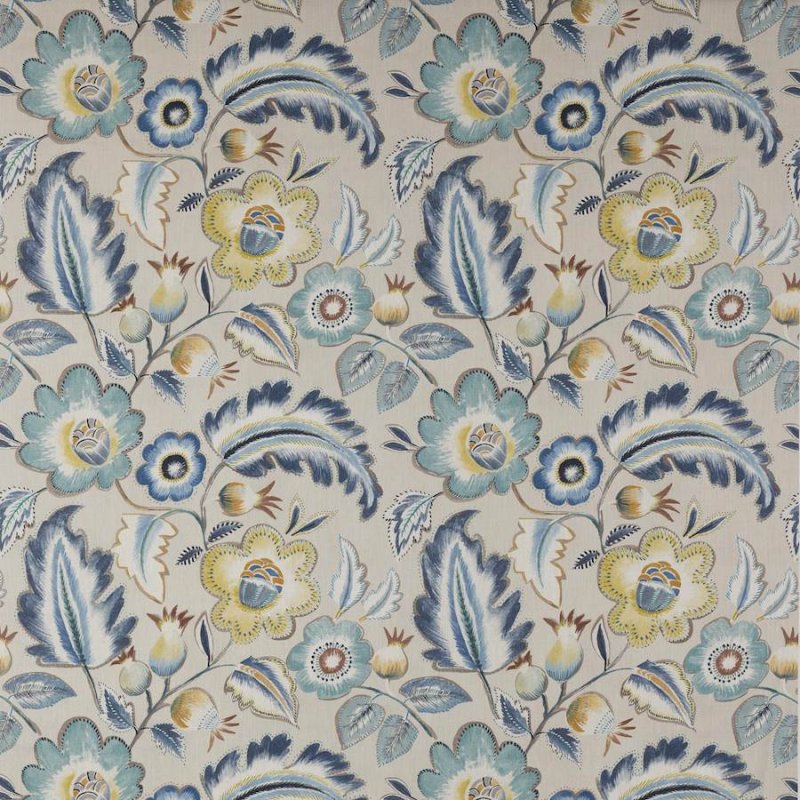 Preview: Jane Churchill Piper Stoff in Navy/Ochre