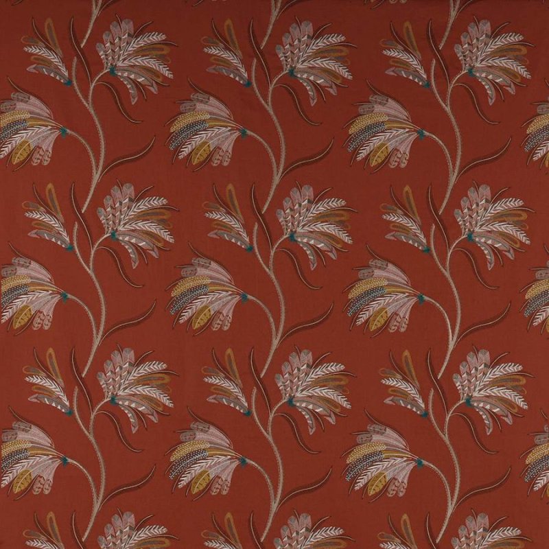 Jane Churchill Plumera Stoff in Paprika