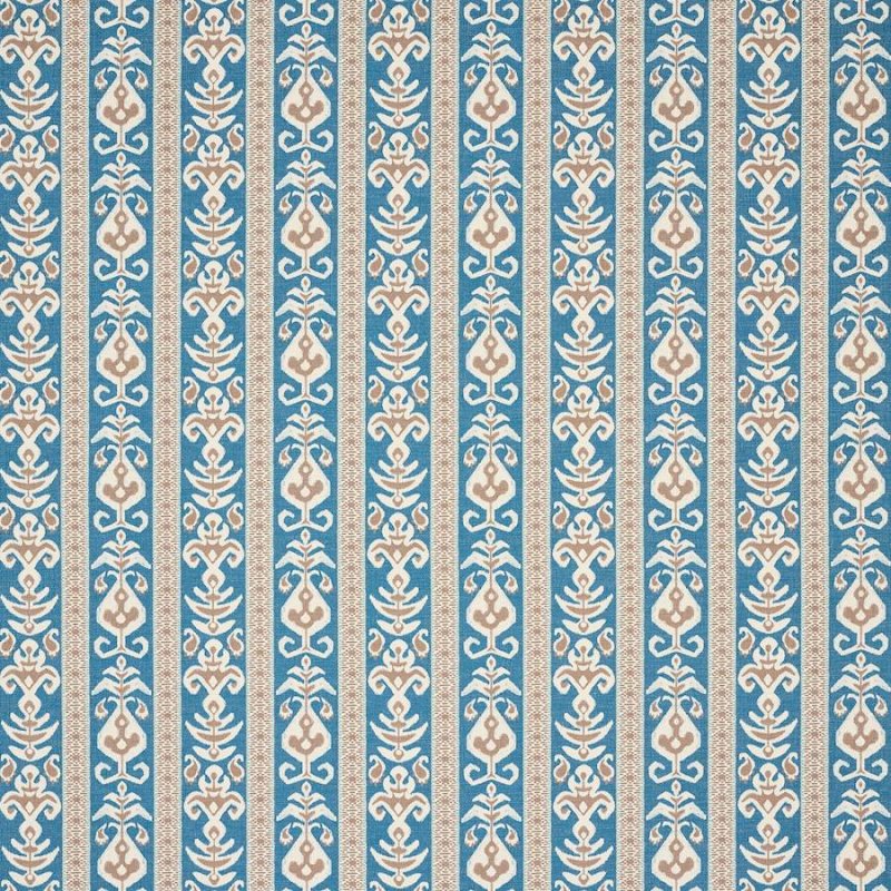 Jane Churchill Ramona Ikat-Stoff in Navy/Chocolate