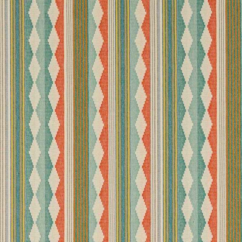 Preview: Ravi Stripe Aqua/Multi – Stoff von Jane Churchill