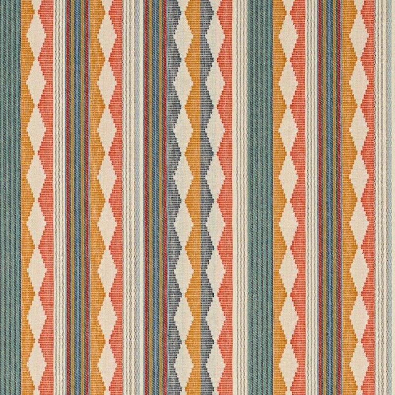 Preview: Ravi Stripe Indigo/Multi – Stoff von Jane Churchill