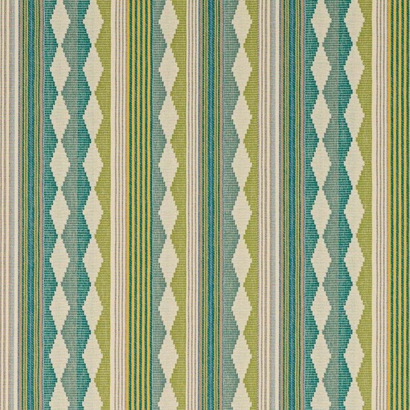 Ravi Stripe Teal/Green – Stoff von Jane Churchill