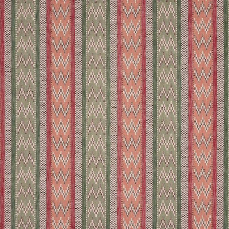 Preview: Jane Churchill Rivina Stripe Streifenstoff in Red/Green