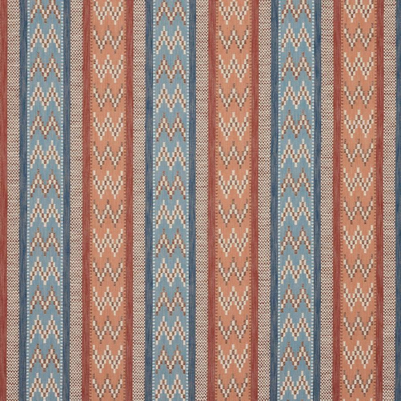 Preview: Jane Churchill Rivina Stripe Streifenstoff in Tomato/Blue