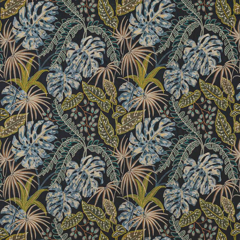 Preview: Jane Churchill Rousseau Stoff in Indigo/Green