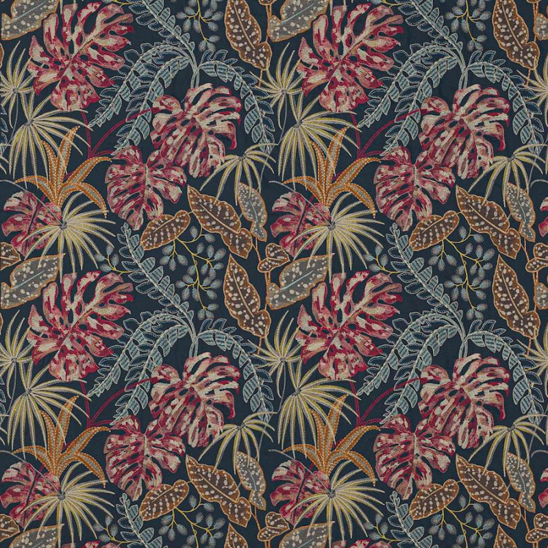 Jane Churchill Rousseau Stoff in Navy/Red