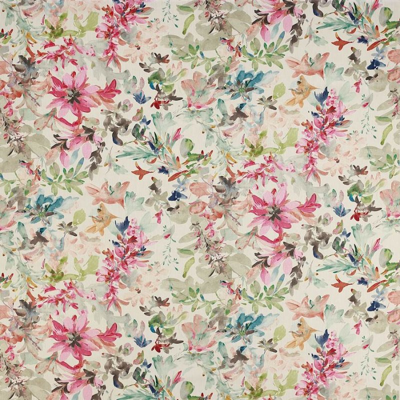 Preview: Jane Churchill Sibella Stoff in Pink/Green