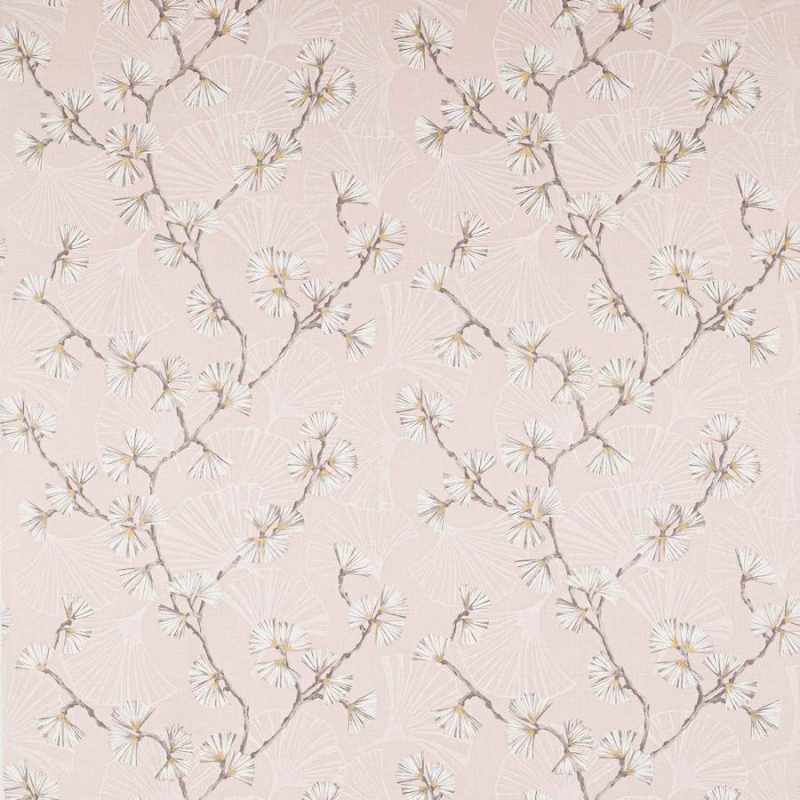Preview: Jane Churchill Snow Flower Leinenstoff in Pink