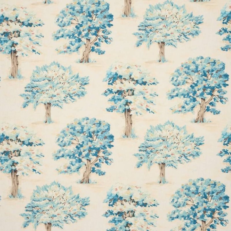 Preview: Sylvan Tree Blue – Stoff von Jane Churchill