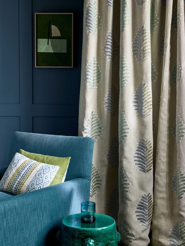 Preview: Vorhang aus Jane Churchill Tambour in Green