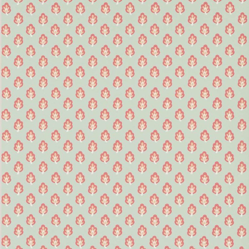 Preview: Albie Tapete von Jane Churchill in Aqua/Coral