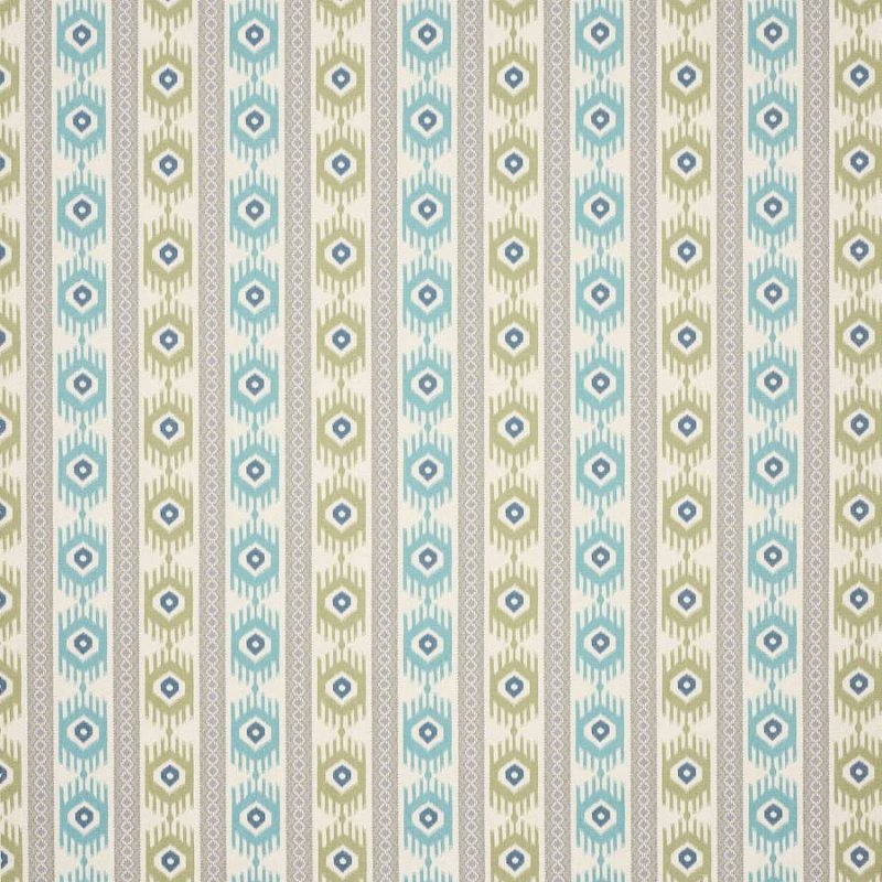 Jane Churchill Torrin Ikat-Stoff in Aqua/Lime