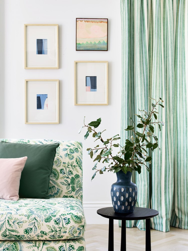 Vorhang aus Jane Churchill Tulsi Stripe in Green