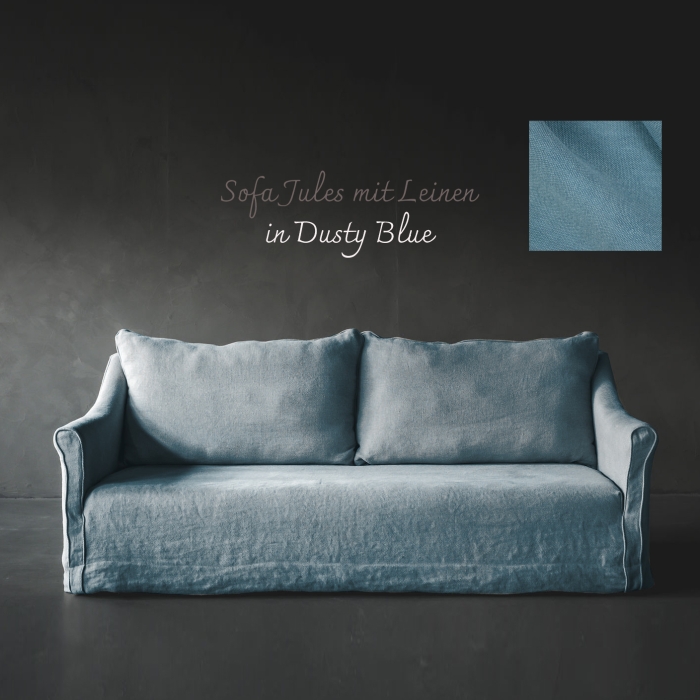 Sofa Jules mit Husse aus belgischem Leinen