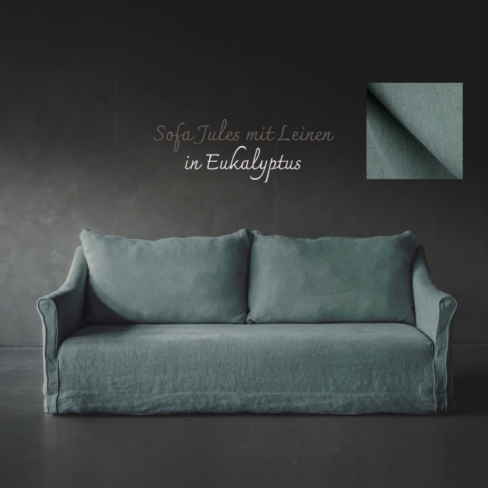 Sofa Jules mit Husse aus belgischem Leinen