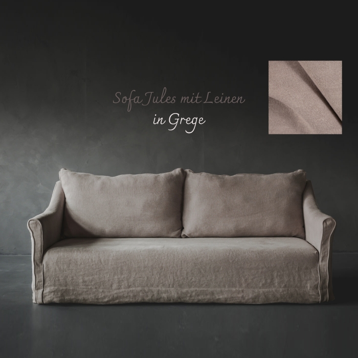 Sofa Jules mit Husse aus belgischem Leinen