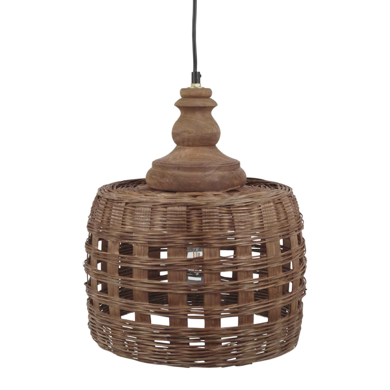 Deckenleuchte aus Rattangeflecht