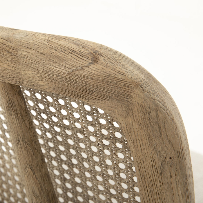 Stuhl Lynn aus Eiche und Rattan