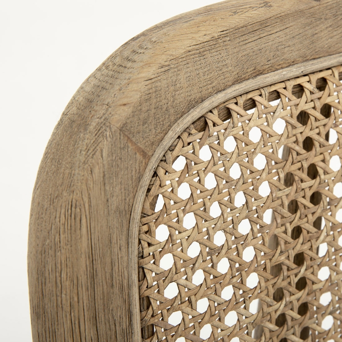 Stuhl Lynn aus Eiche und Rattan